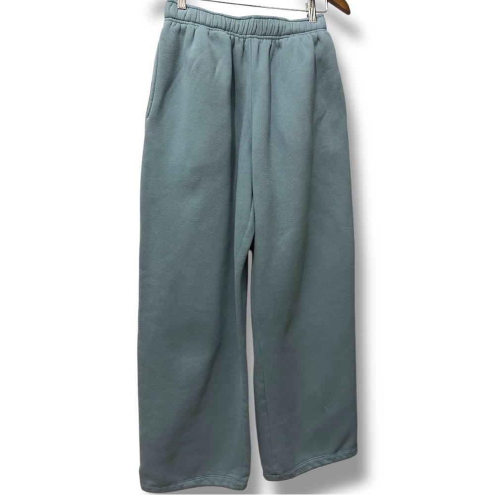 Wild Fable | EUC Teal/Sage Green Cozy Fleece Joggers Wide Leg Sweatpants (M) - Picture 3 of 10